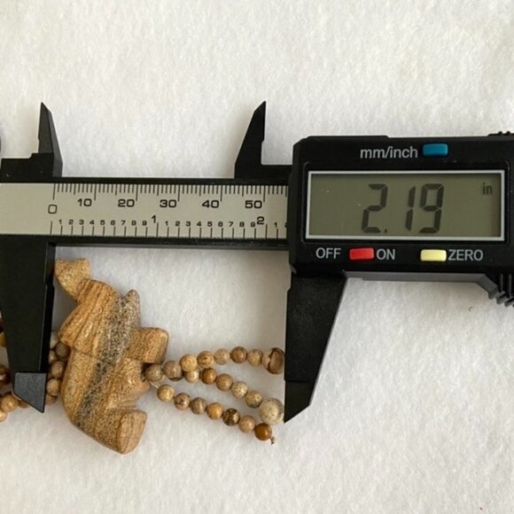 Beaded Long Hand Knotted Landscape Jasper Elephant Tassel Necklace 33" Infinity - Picture 15 of 16